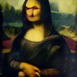 generated: a painting of the mona lisa on a white wall #2